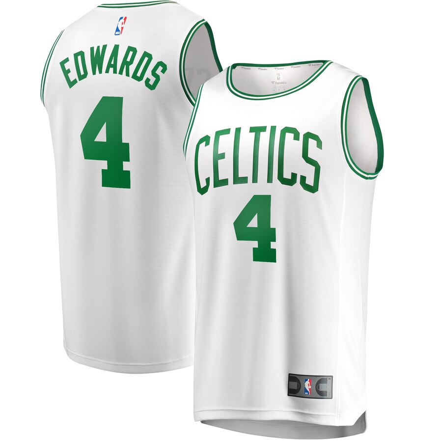 Men's Boston Celtics Carsen Edward #4 Fast Break Fanatics Branded Association Edition Replica Player White Jersey 2401DWXF